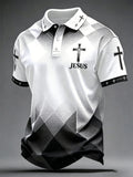 Men's JESUS Print Casual Top