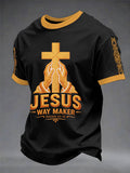 Men's Christian Cross Jesus Way Maker Print Tee