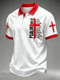 Men's Christian Cross Print Polo