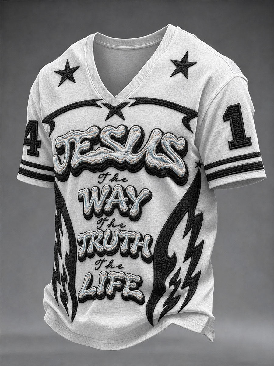 Men's The Way The Truth The Life Christian Mesh Jersey
