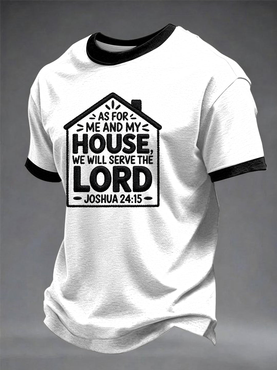 Men's "As for me and my household, we will serve the Lord."  Printed T-shirt