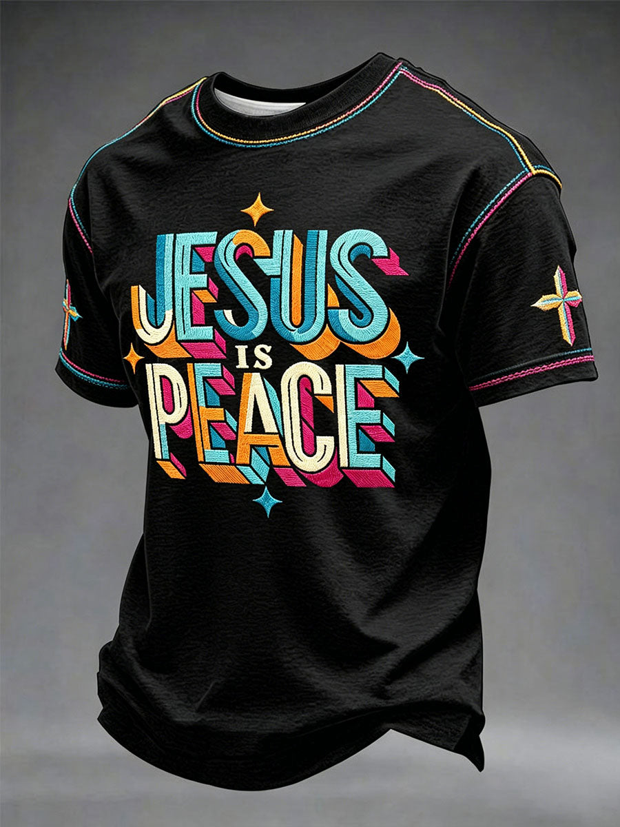 Men's “Jesus Is Peace”Faith Casual Unisex T-Shirt