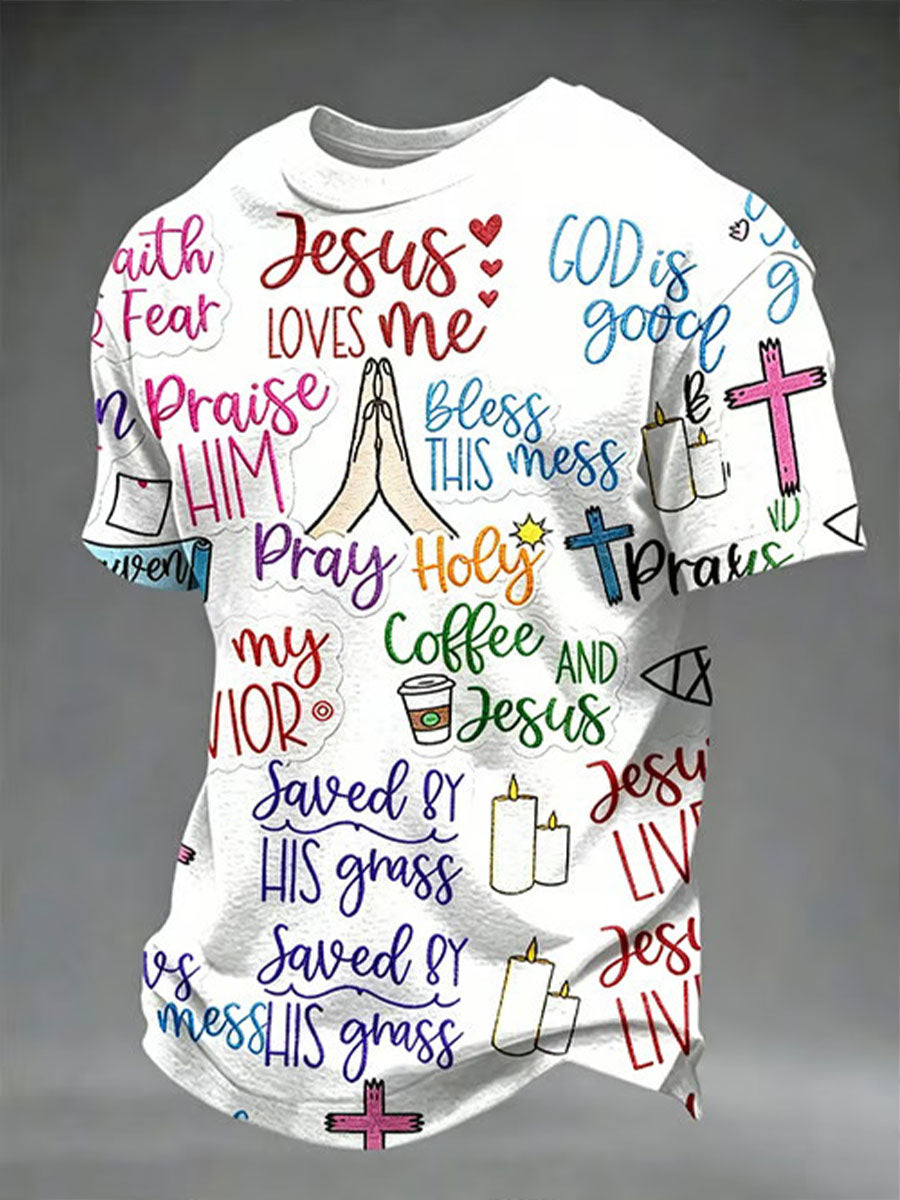 Men's Faith Print Casual T-Shirt