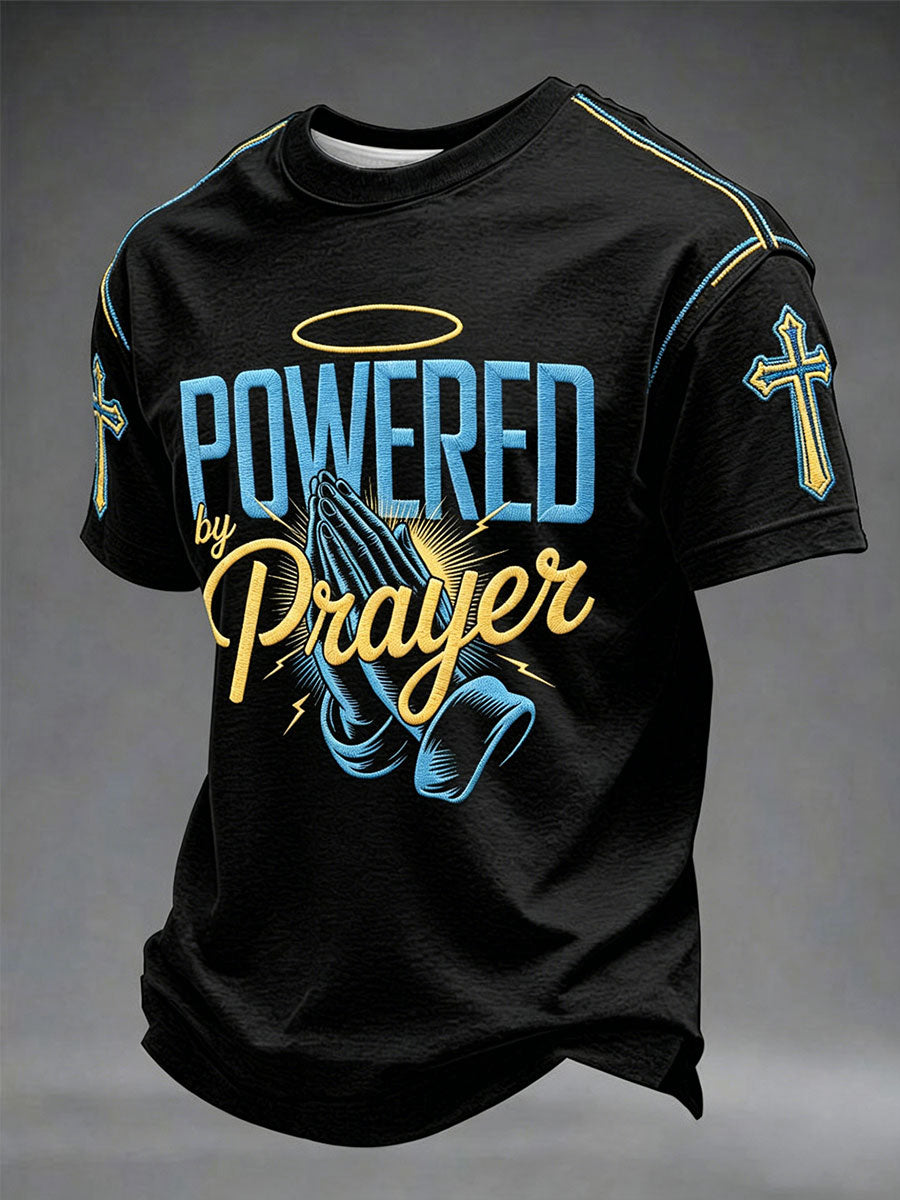 Men's “Powered By Prayer”Faith Casual Unisex T-Shirt