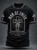 Herren Christian Man of Faith Löwe und Kreuz Kurzarm-T-Shirt
