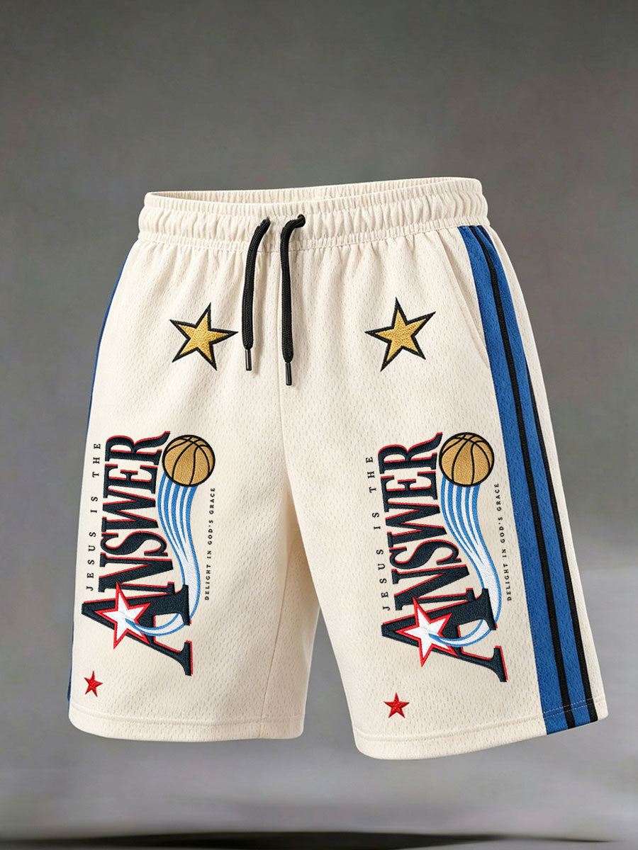 Men's 'Jesus is the answer delight in God's grace' shorts