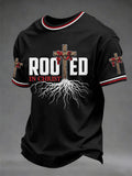 Men's Christian Cross Print Casual Tee