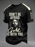 Men's Christian Cross Print Casual Tee