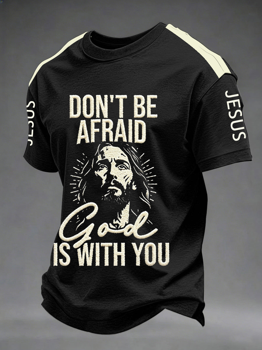 Men's Christian Cross Print Casual Tee