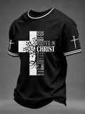 Men's Christian Cross Print Casual Tee