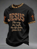 Men's Christian Cross Print Casual Tee