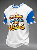 Men's Christian Cross Print Casual Tee