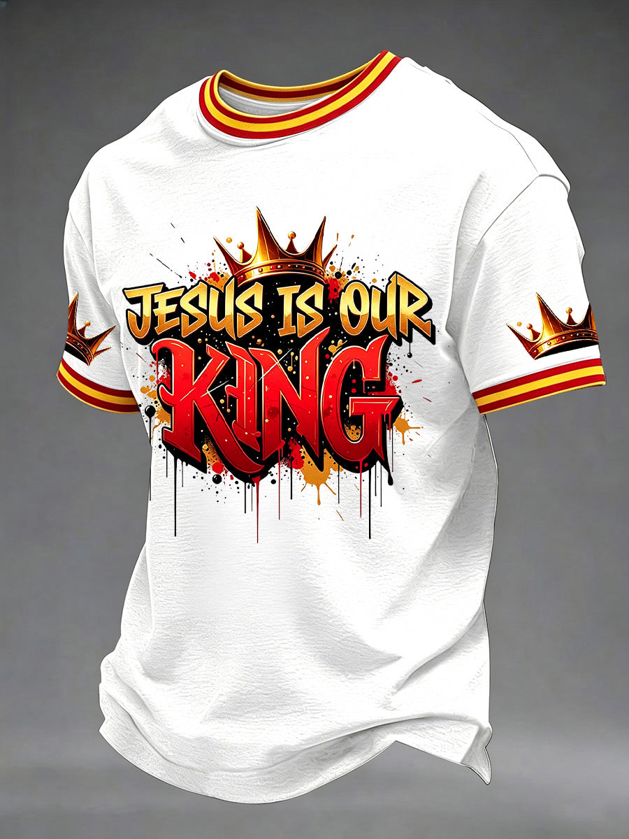 Men's Christian Cross Print Casual Tee