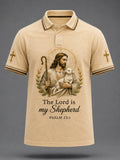 Men's Christian Jesus Print Casual Polo
