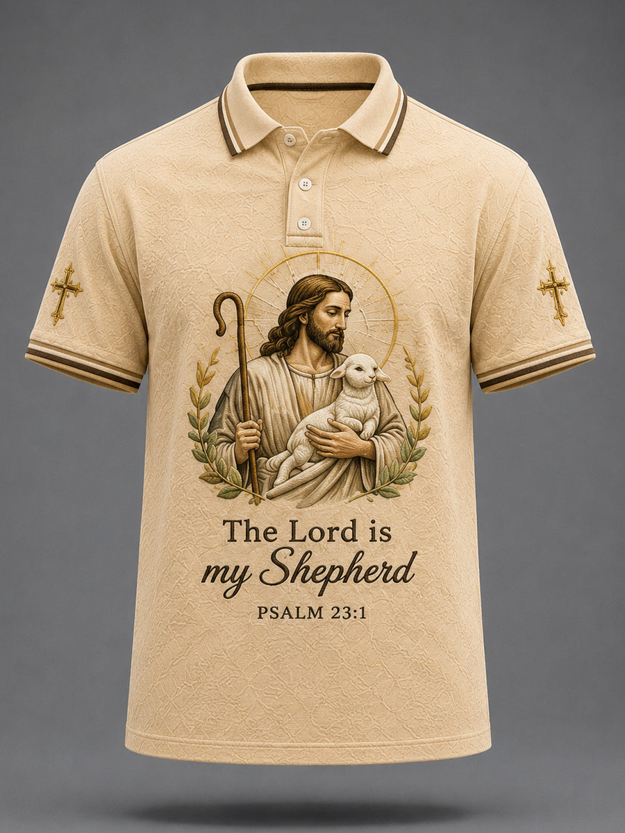 Men's Christian Jesus Print Casual Polo