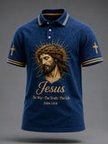 Men's Christian Jesus The Way The Truth The Life Print Casual Polo