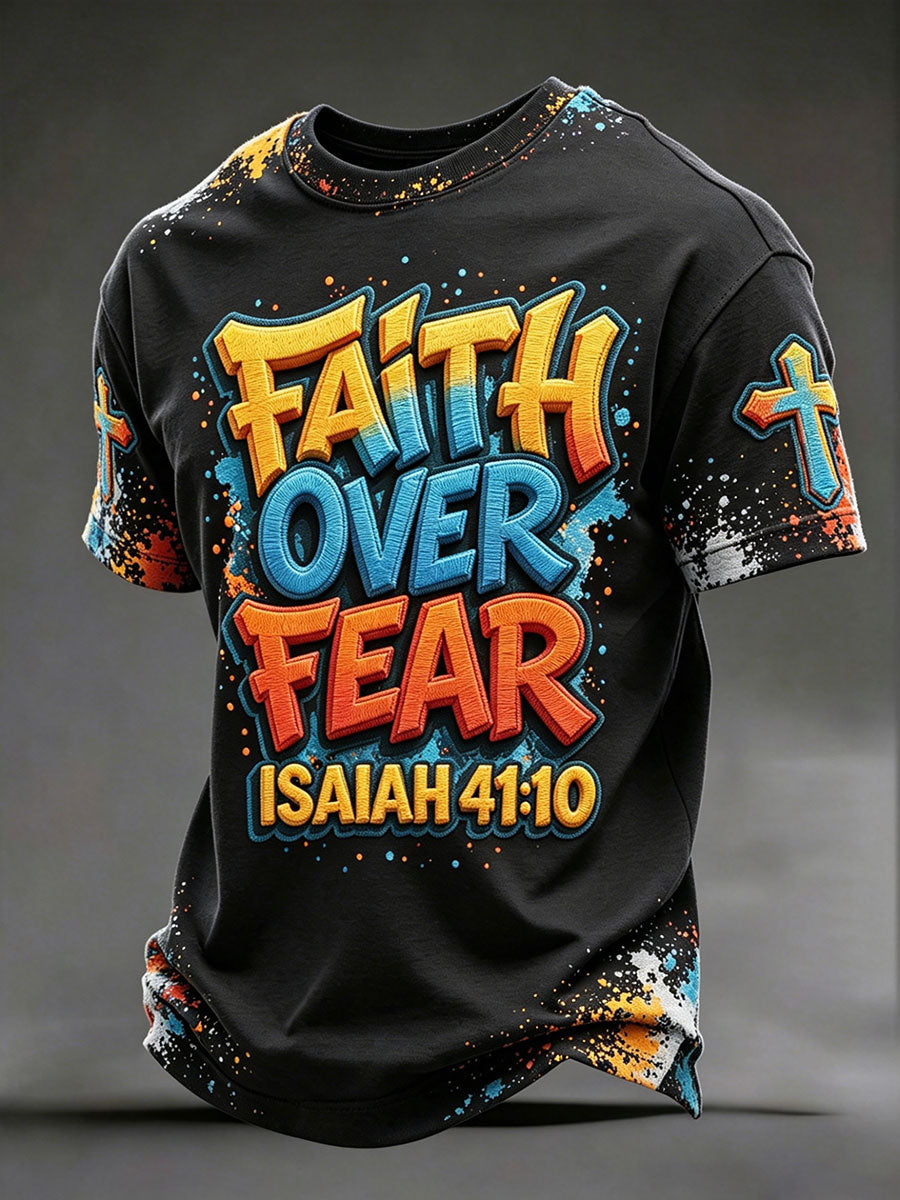 Men's 'faith over fear' Christian T-shirts