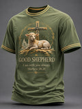 Men's Christian God Print Casual Tee