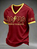 Men's Jesus Print Casual T-Shirt