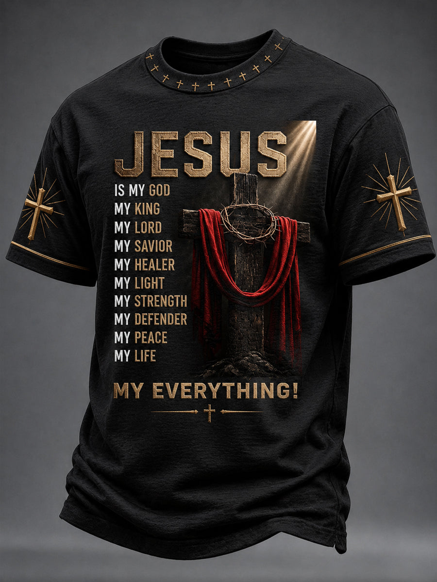 Men's Christian Jesus Is My Everything Cross Short Sleeve T-shirt