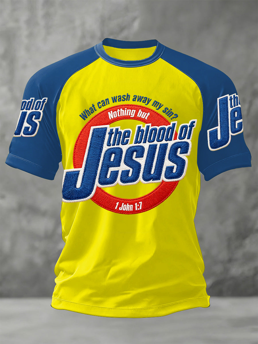 T-shirt décontracté pour hommes imprimé Le Sang de Jésus