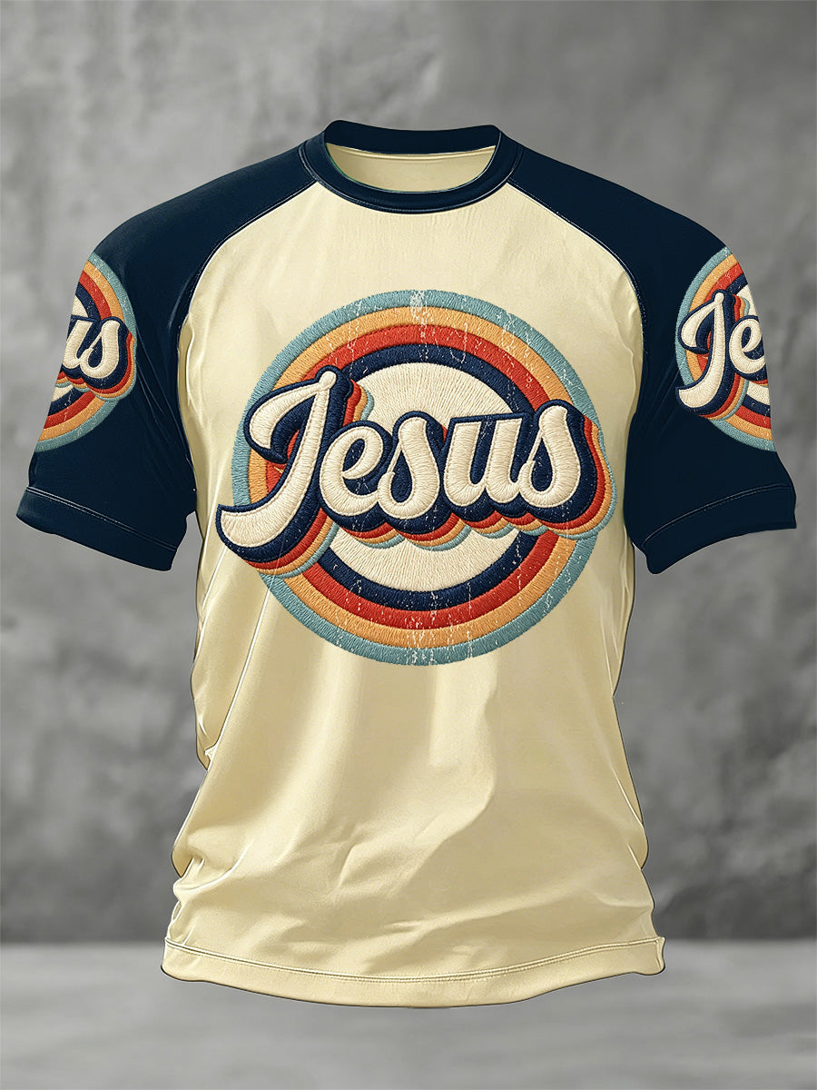 T-shirt décontracté imprimé Jésus chrétien pour homme