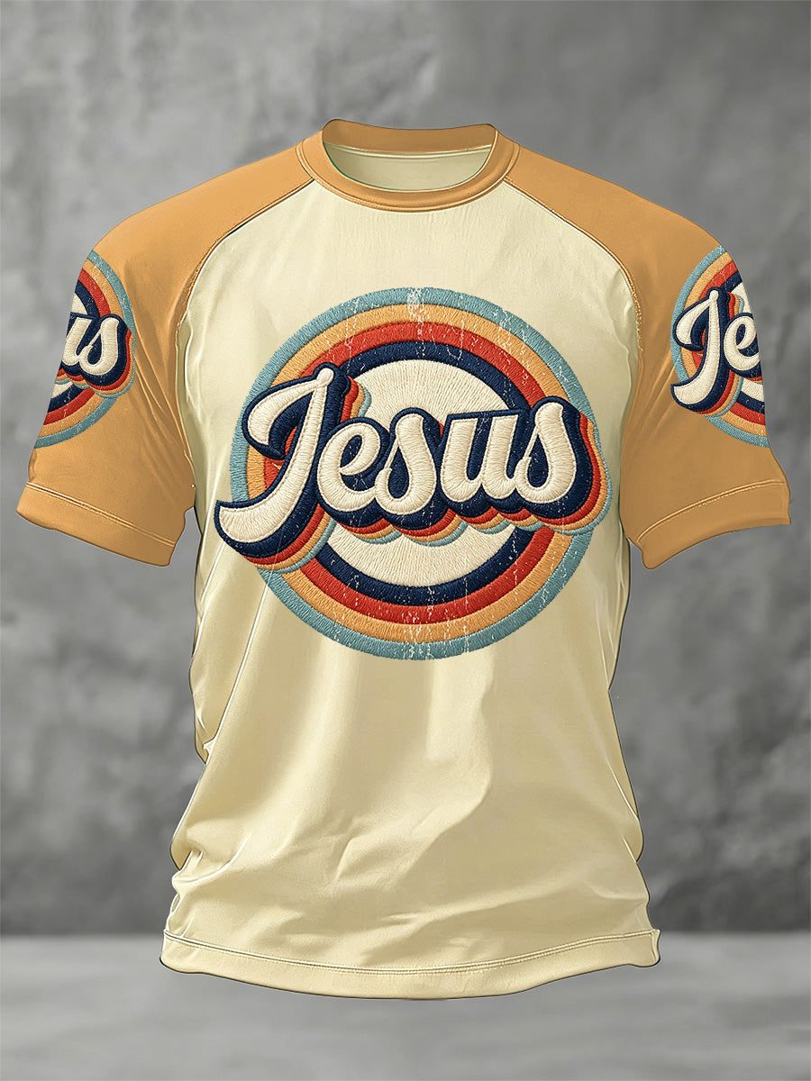 T-shirt décontracté imprimé Jésus chrétien pour homme