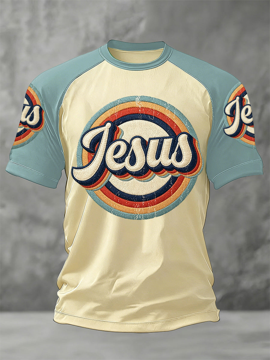 T-shirt décontracté imprimé Jésus chrétien pour homme