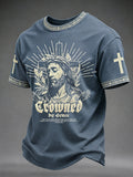 Men's Christian Jesus Print Casual Tee