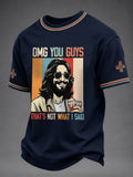 Men's Christian Jesus Print Casual Tee