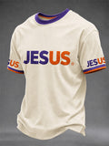 Men's Christian Jesus Print Casual Tee
