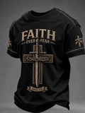 Men's Christian Faith Over Fear Cross Short Sleeve T-shirt