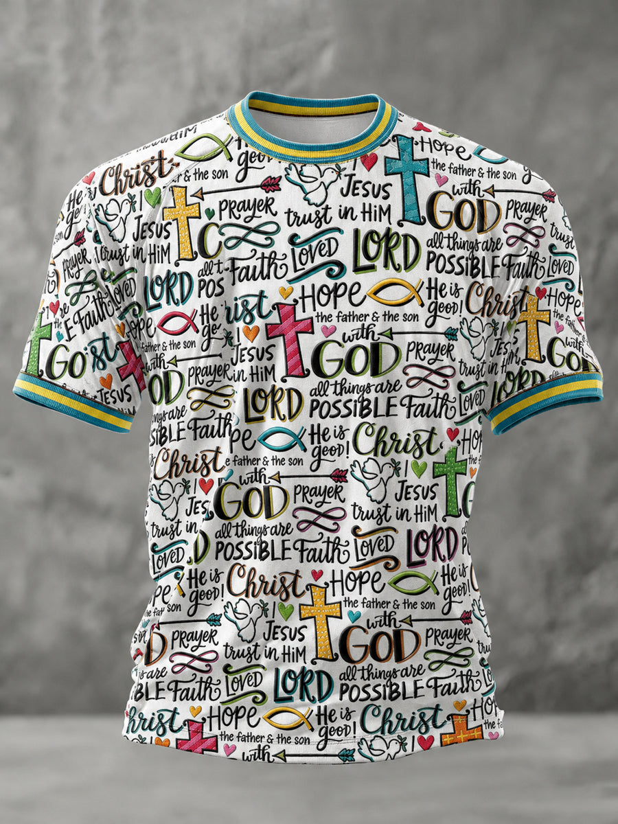 Men's Christian Faith Print Casual Tee