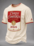 Men's Funny Christian God Print Casual Tee