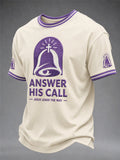 Men's Funny Christian God Print Casual Tee