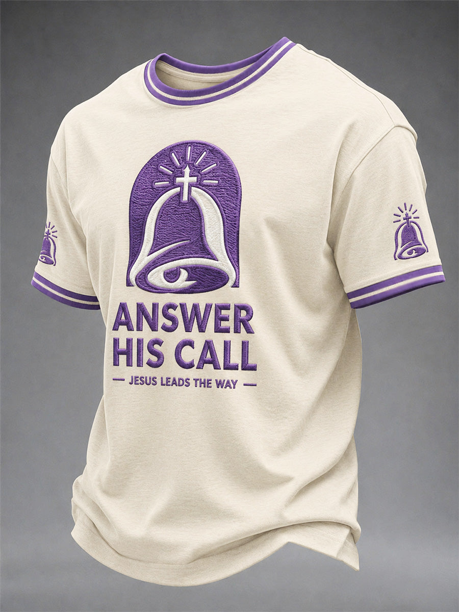 Men's Funny Christian God Print Casual Tee