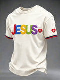 Lustiges lässiges T-Shirt für Herren mit Jesus-Print