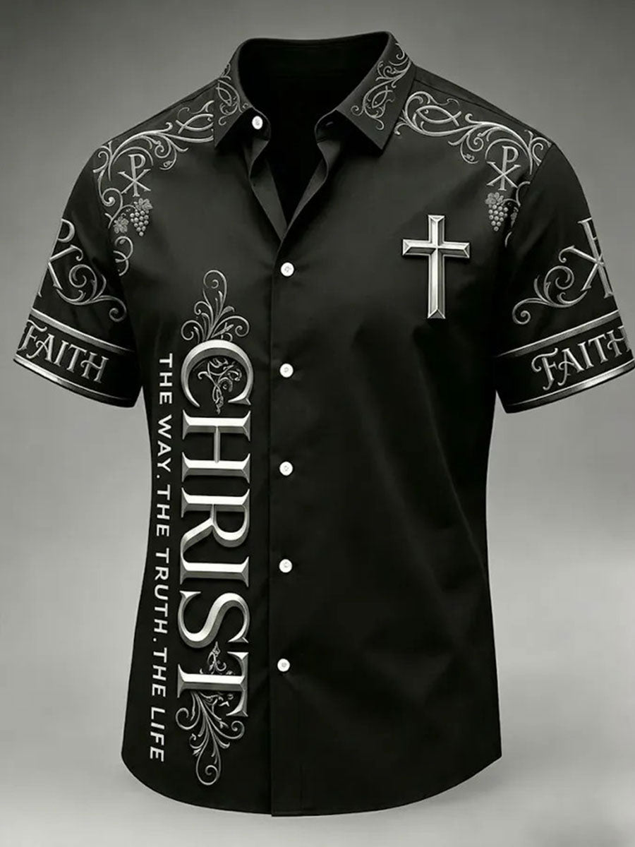Men's The Way The Truth And The Life Printed Casual Shirt