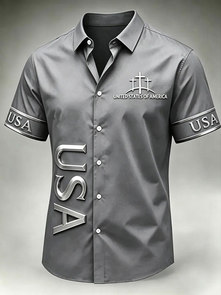 Chemise décontractée pour homme à imprimé « Foi »