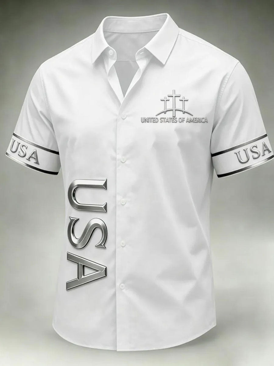 Chemise décontractée pour homme à imprimé « Foi »