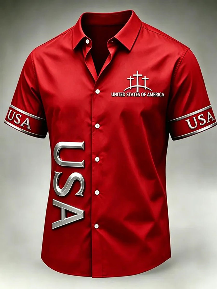 Chemise décontractée pour homme à imprimé « Foi »