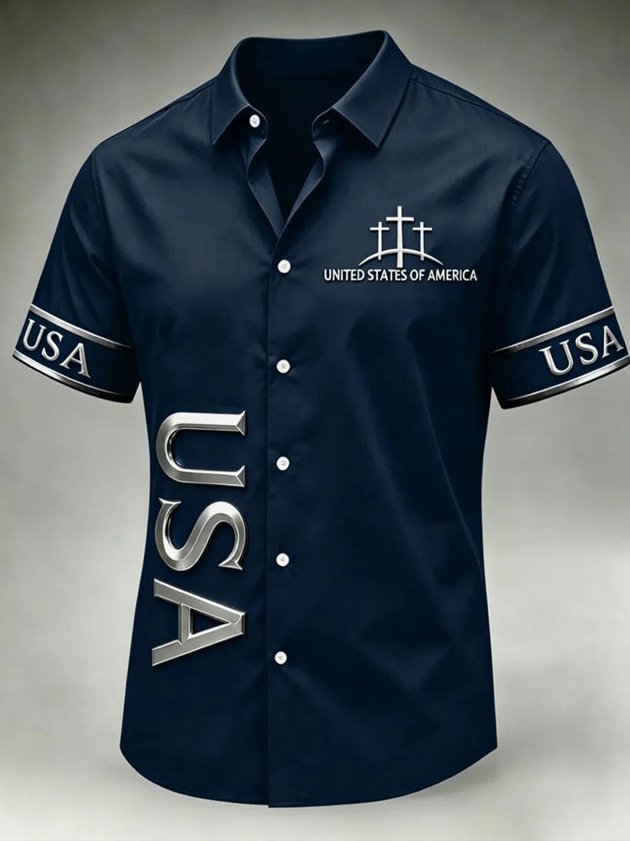 Chemise décontractée pour homme à imprimé « Foi »