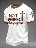 Men's “Not Perfect Just Forgiven” Faith Casual Print T-shirt