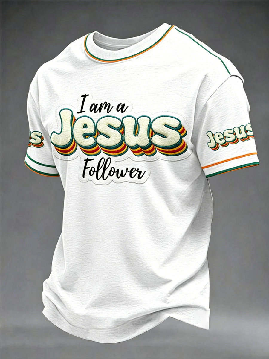 Men's “I’m A Jesus Follower” Faith Casual Print T-shirt