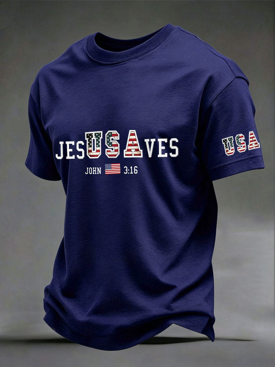 Men's 'Jesus Saves USA' T-shirts